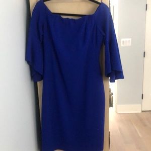 Royal blue, size 10, off the shoulder dress